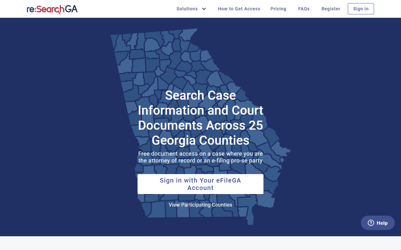 Taliaferro County court records reSearchGA case portal