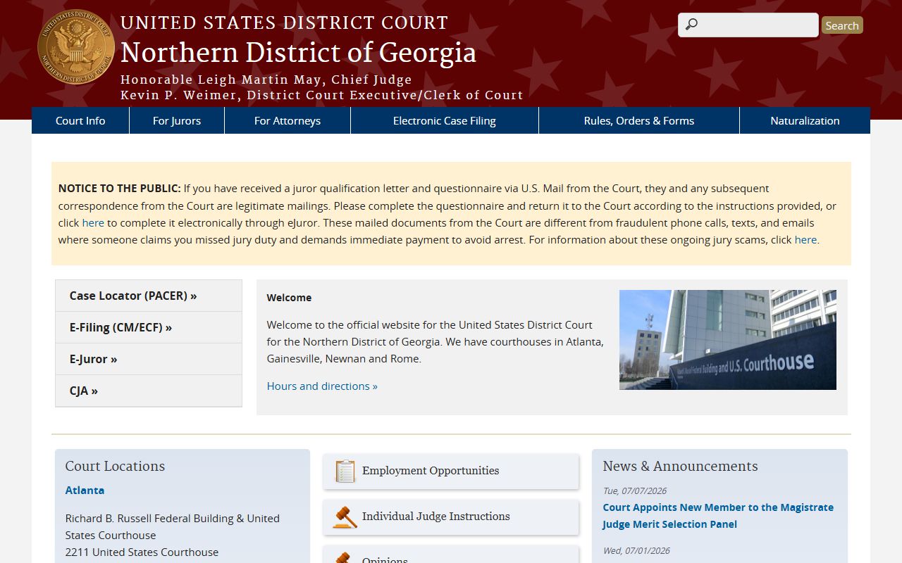 Taliaferro County Superior Court records federal district court distinction
