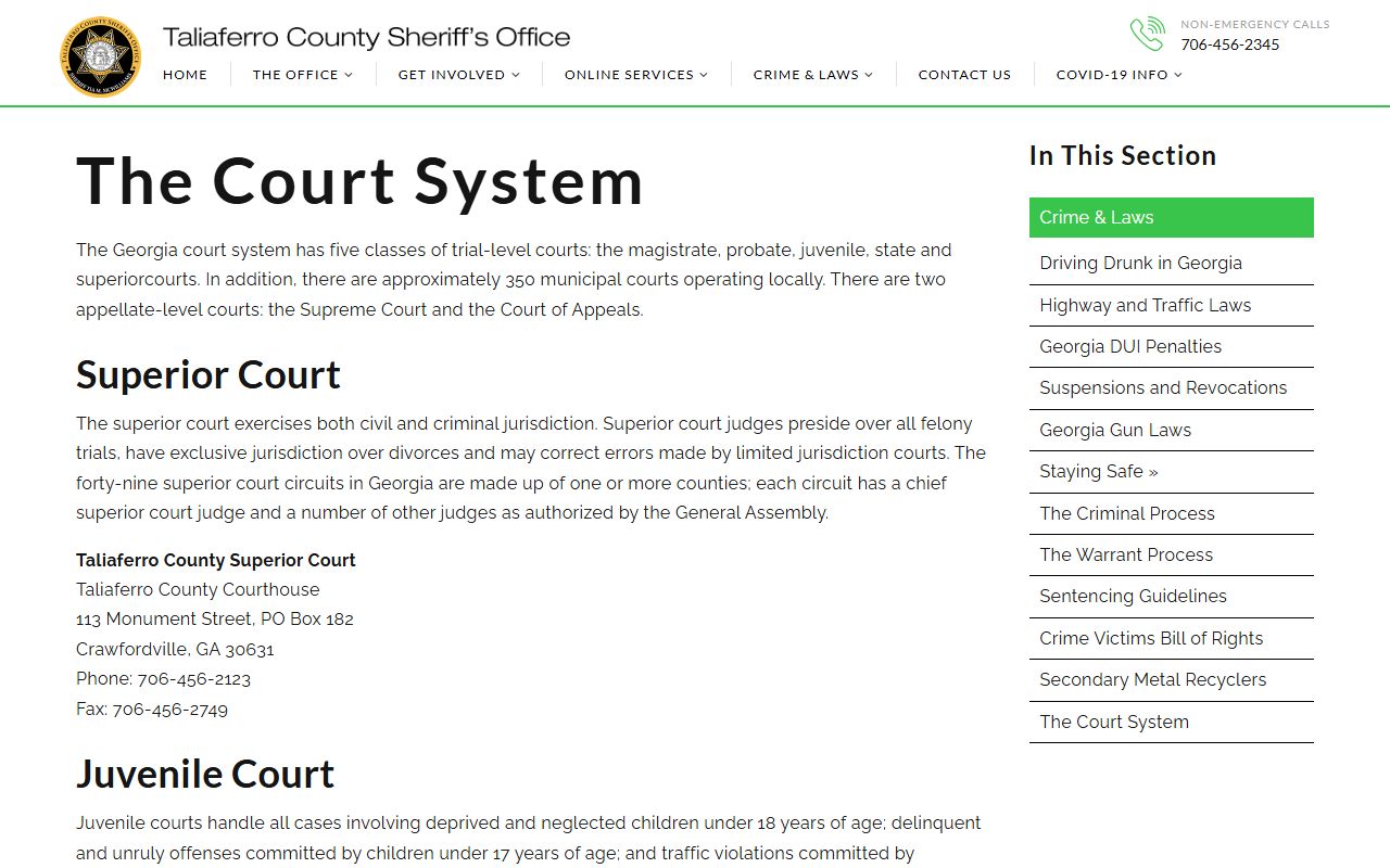 Taliaferro County court records official court list