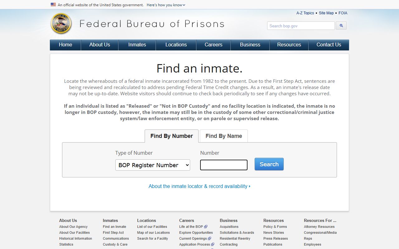 Taliaferro County inmate search Federal Bureau of Prisons inmate locator