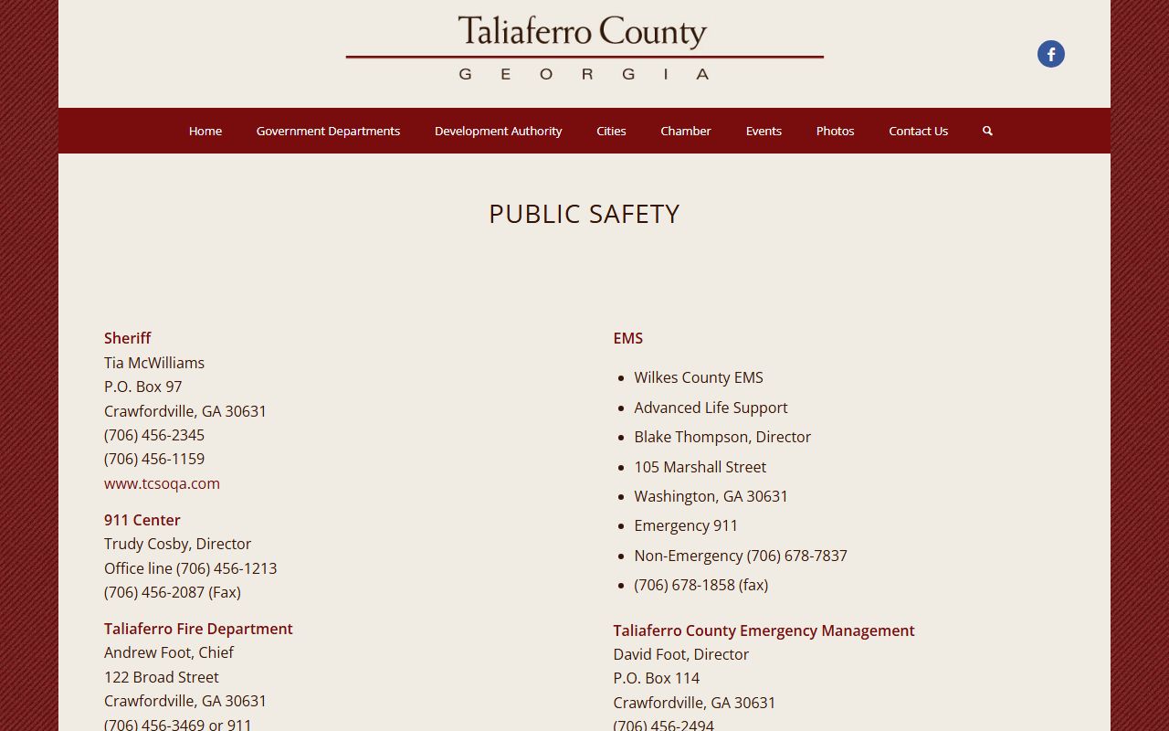 Taliaferro County probate records public safety contact source