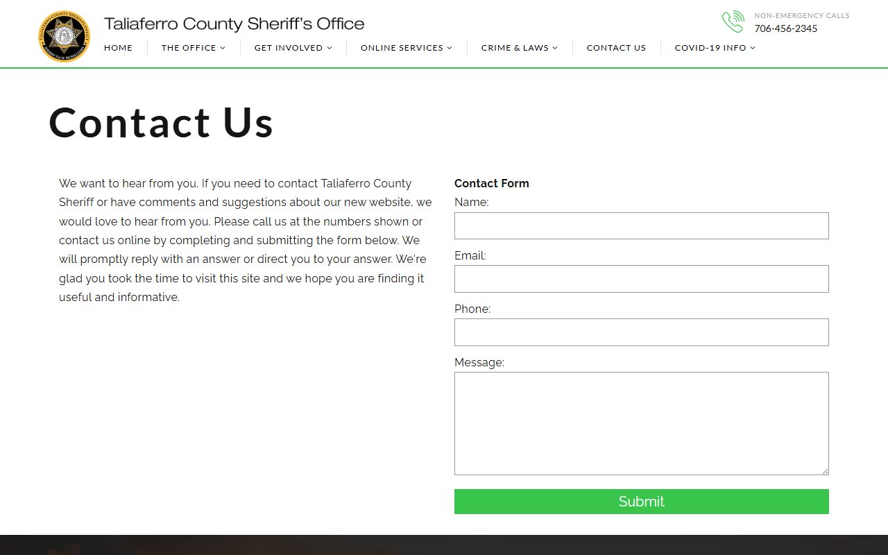 Taliaferro County probate records sheriff contact source